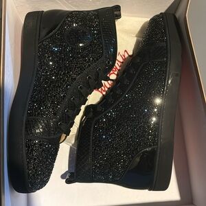 NIB CHRISTIAN LOUBOUTIN LOUIS FLAT MTL SDE/VV/LAM SIZE 44.5
